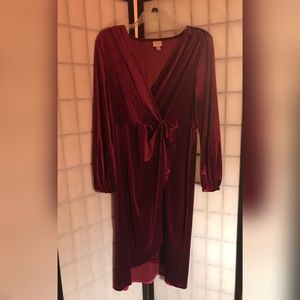 Burgundy Velvet Retro Holiday Dress